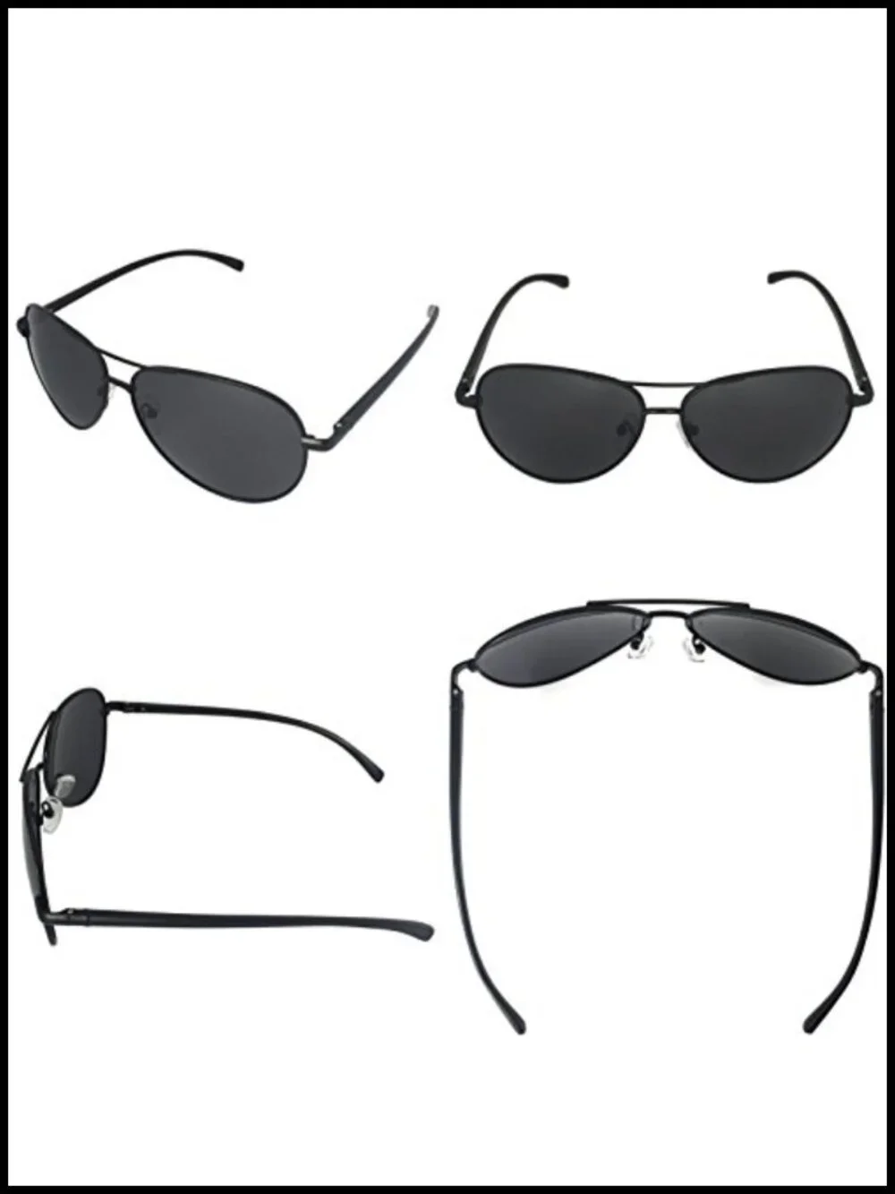 Polarized Aviator Sunglasses with UV Protection, Lightweight Metal Frame